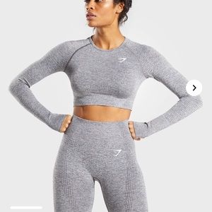 Gym shark vital seamless long sleeve crop top